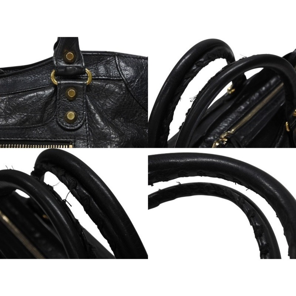 BALENCIAGA The City Handbag Shoulder Bag Black Leather - Picture 5 of 9